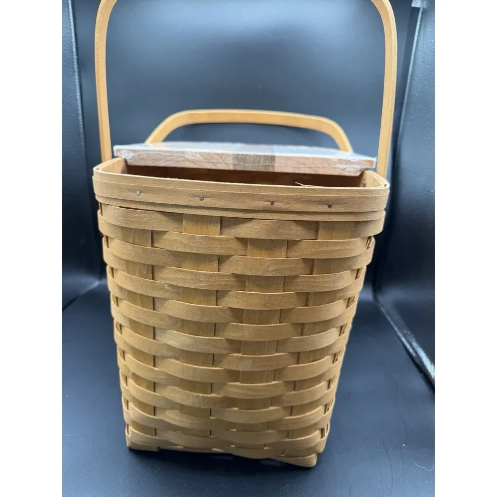 Longaberger 2014 Wine & Cheese Basket 🍷🧀 EUC w/ Lid & Cutting Board (NIP)